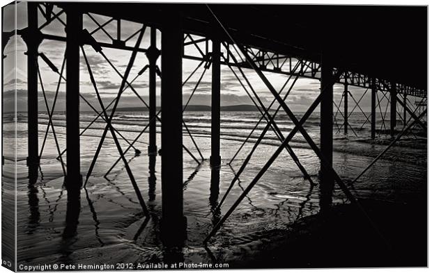 Under the pier Canvas Print by Pete Hemington