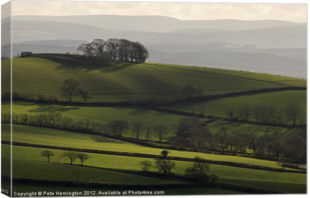 Hills and fields Canvas Print by Pete Hemington