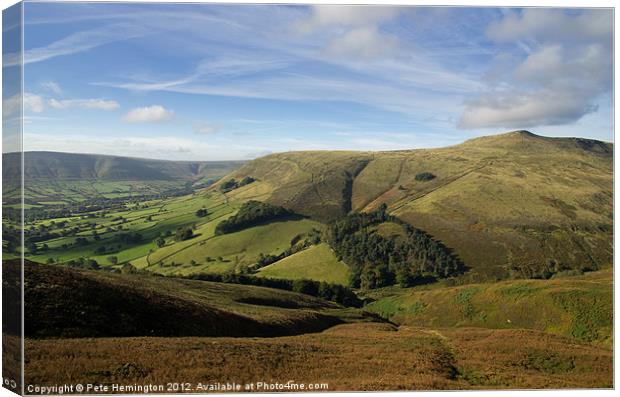 Edale and Grindslow Knoll Canvas Print by Pete Hemington