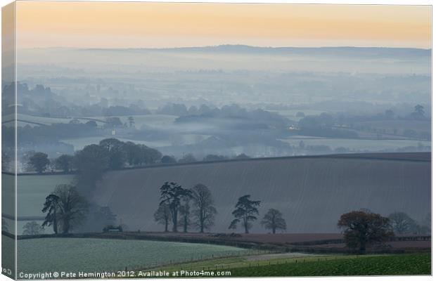 Misty morning view Canvas Print by Pete Hemington