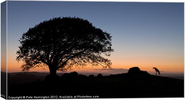 Raddon hilltop at dawn Canvas Print by Pete Hemington