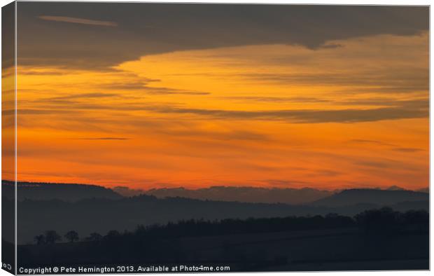 Bradninch sunrise Canvas Print by Pete Hemington