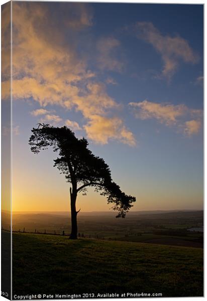 Raddon hilltop at dawn Canvas Print by Pete Hemington