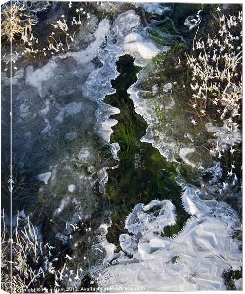 Icy shape - resembling UK Canvas Print by Pete Hemington