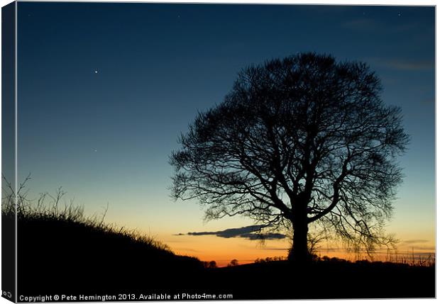 Silhouette, sunset and star Canvas Print by Pete Hemington