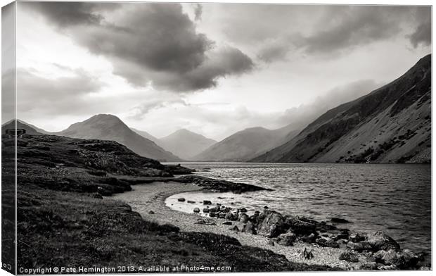 Wastwater in The Lake District Canvas Print by Pete Hemington