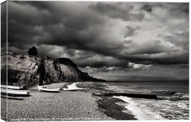 Sidmouth looking East Canvas Print by Pete Hemington