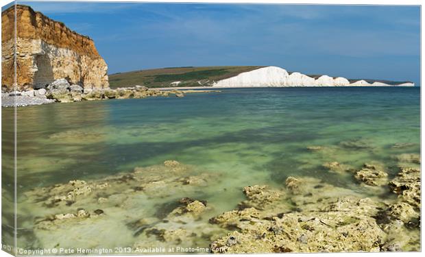 Seven sisters from Hope Gap Canvas Print by Pete Hemington