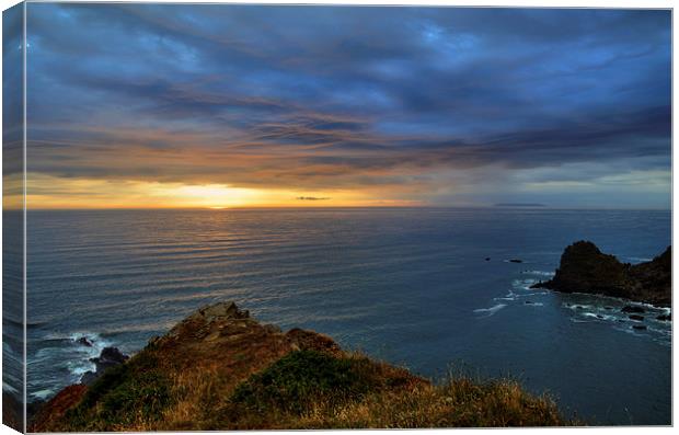 Sunset at Hartland Canvas Print by Pete Hemington