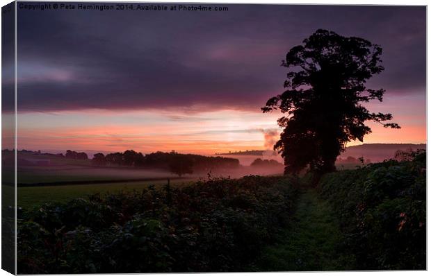  Hele Payne farm at dawn Canvas Print by Pete Hemington
