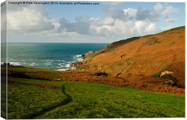  Porthmeor cove in North Cornwall Canvas Print by Pete Hemington