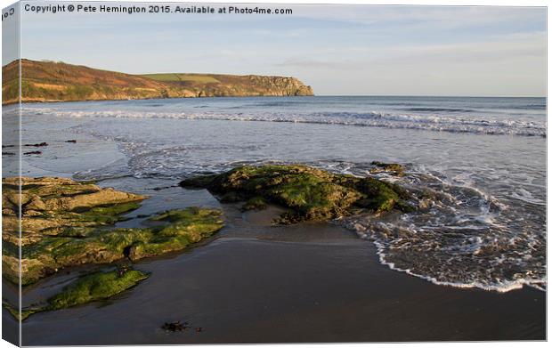  Carne Beach and Nare Head Canvas Print by Pete Hemington