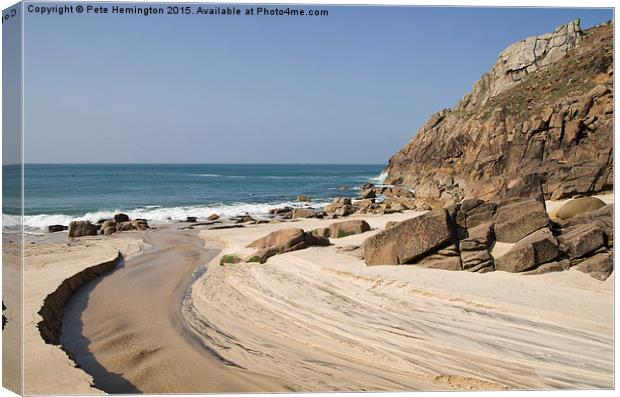  Portheras beach in NW Cornwall Canvas Print by Pete Hemington