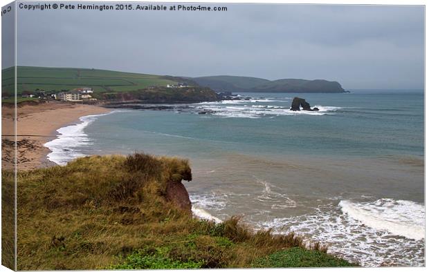  Thurlestone Rock Canvas Print by Pete Hemington