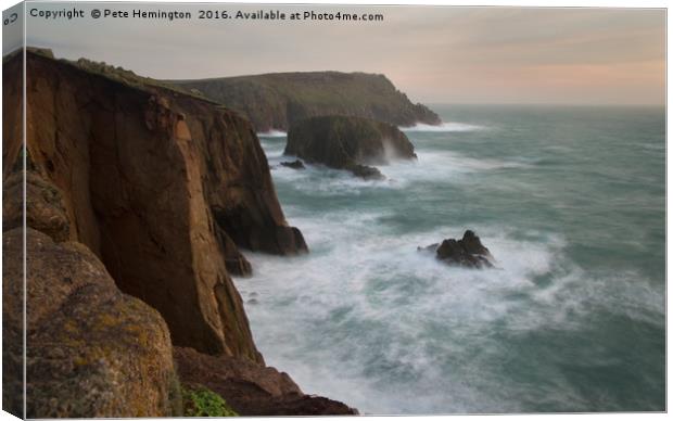 Lands End at dusk Canvas Print by Pete Hemington