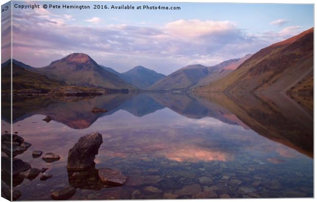 Twilight at Wastwater in Cumbria Canvas Print by Pete Hemington