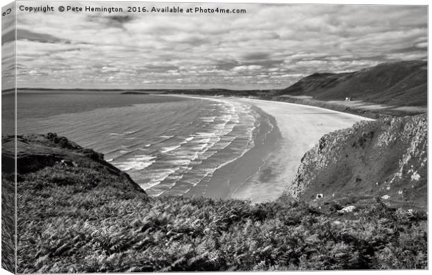 Rhossili in the Gower Canvas Print by Pete Hemington