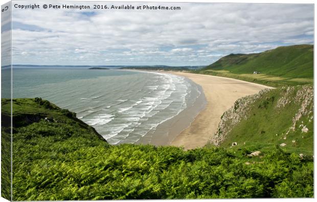 Rhossili in the Gower Canvas Print by Pete Hemington