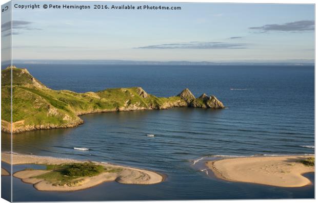 Three Cliffs Bay in the Gower Canvas Print by Pete Hemington