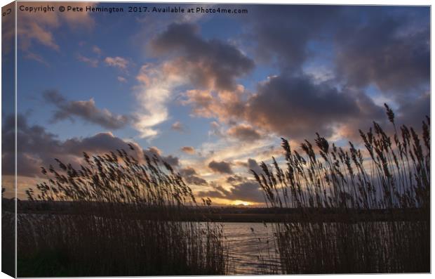 Sunset over the Exe Canvas Print by Pete Hemington
