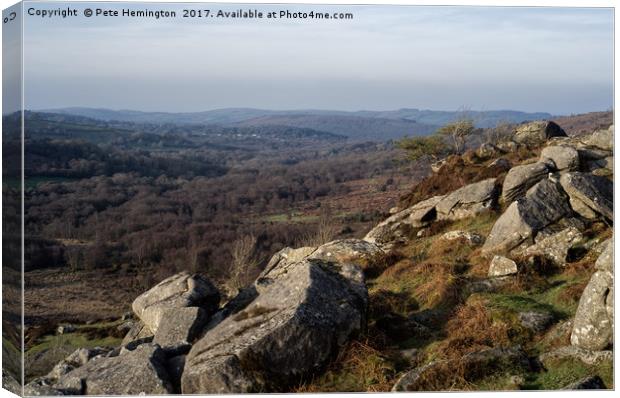 Becka brook vale from Holwell Tor Canvas Print by Pete Hemington