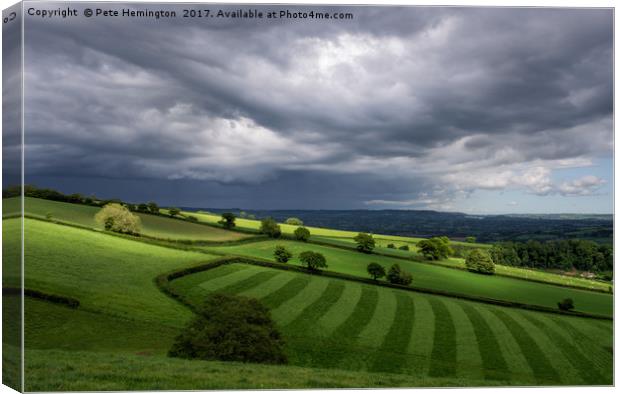 Light on Mid Devon Hills Canvas Print by Pete Hemington