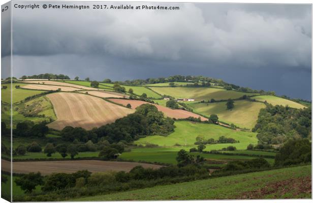 Hills round the Exe valley Canvas Print by Pete Hemington