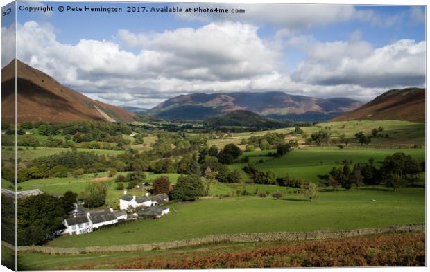 Skiddaw from the Newlands valley Canvas Print by Pete Hemington