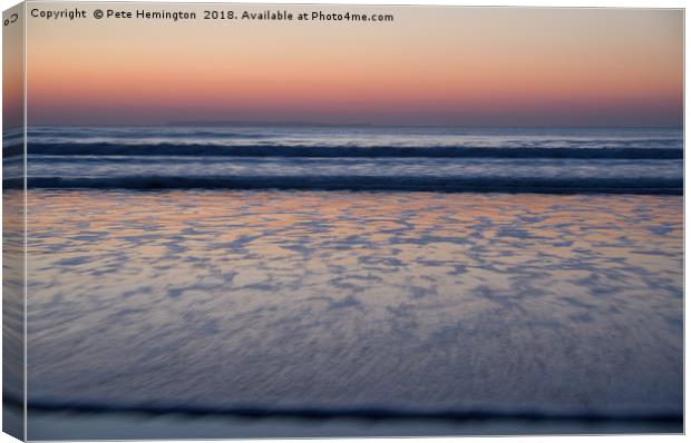 Sunset at Woolacombe Canvas Print by Pete Hemington