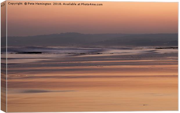 Exmouth beach at sunset Canvas Print by Pete Hemington
