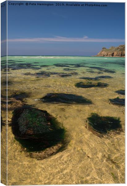 Nanjizal beach in Cornwall Canvas Print by Pete Hemington