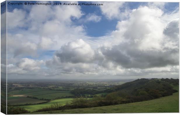 The weald from Mount Harry Canvas Print by Pete Hemington