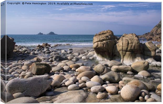 Porth Nanven in Cornwall Canvas Print by Pete Hemington