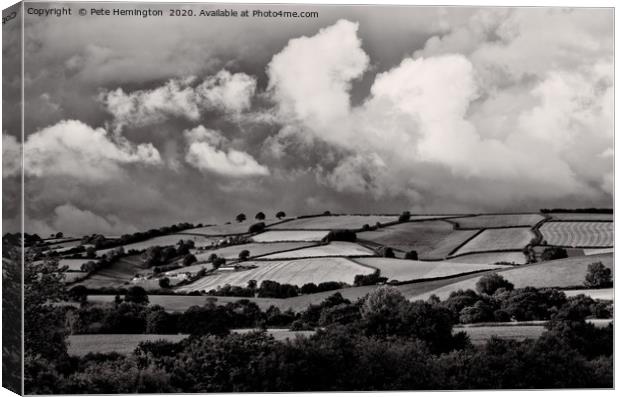 Clouds over Yarde Downs Canvas Print by Pete Hemington