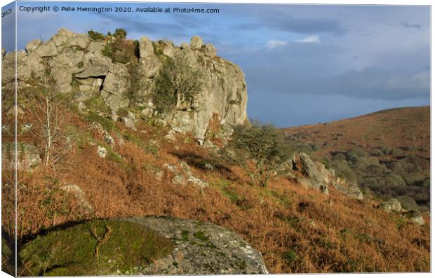 Greator Rocks on Dartmoor Canvas Print by Pete Hemington