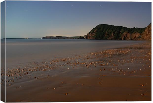 SIdmouth in Moonlight Canvas Print by Pete Hemington