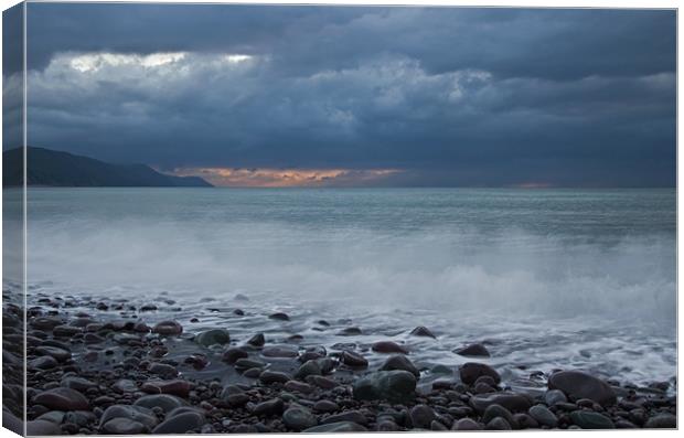 Sunset at Bossington Canvas Print by Pete Hemington