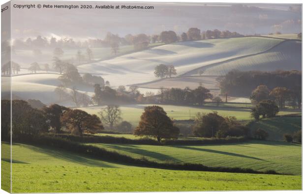 Mid Devon over the Culm Valley Canvas Print by Pete Hemington