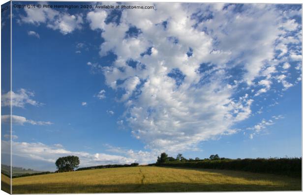 Clouds over Raddon Hill Canvas Print by Pete Hemington