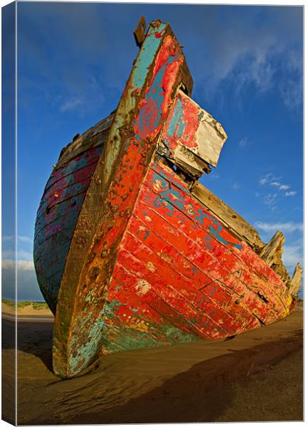 Abandoned Boat at Crow Point Canvas Print by Pete Hemington