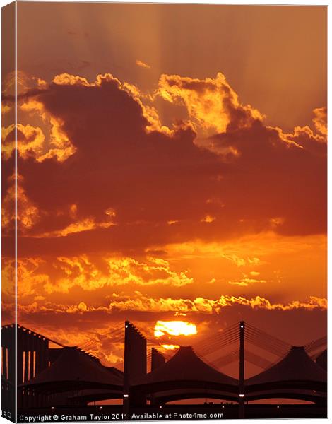 Majestic Sunset over the Haj Terminal Canvas Print by Graham Taylor