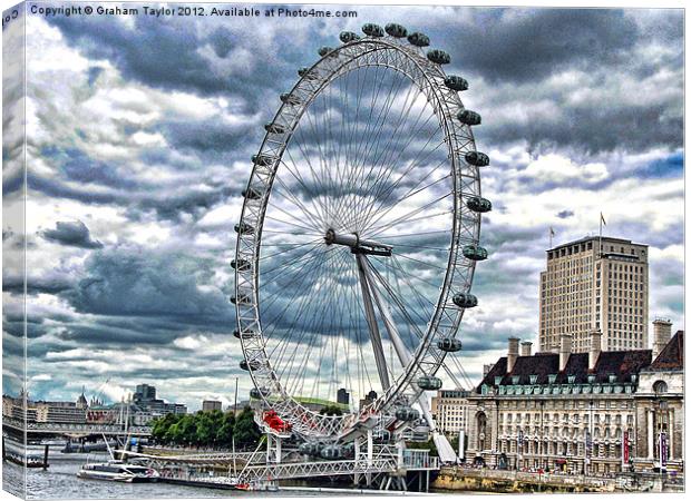 London Eye A Majestic Spin Canvas Print by Graham Taylor