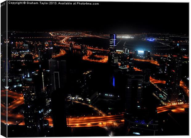 Dubais Majestic Skyline Canvas Print by Graham Taylor