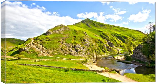Dovedale and Thorpe Cloud Canvas Print by Darren Burroughs