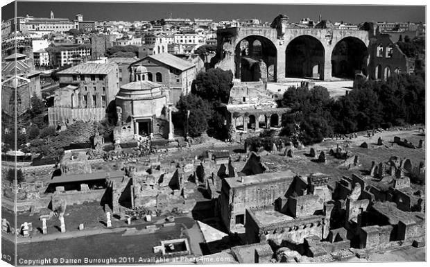 View Over The Roman Forum And Rome Canvas Print by Darren Burroughs