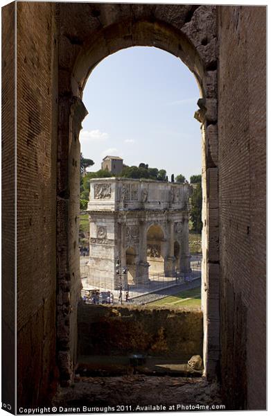 Arch Of Titus Canvas Print by Darren Burroughs