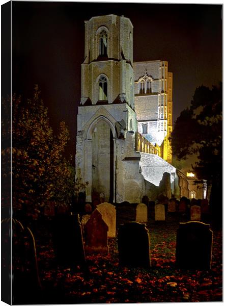Autumn Night At Wymondham Abbey Canvas Print by Darren Burroughs