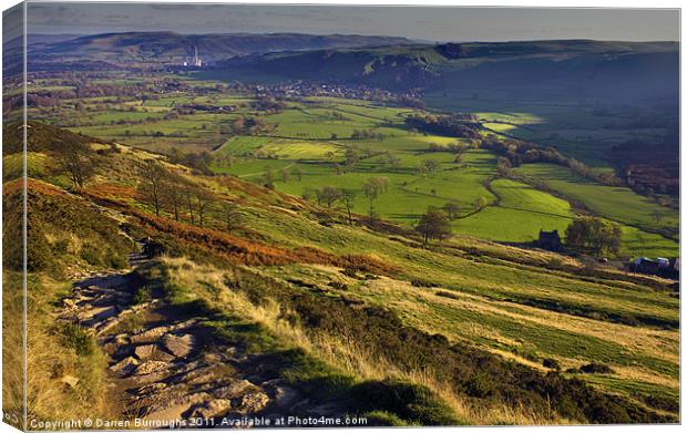 Castleton In The Hope valley Canvas Print by Darren Burroughs