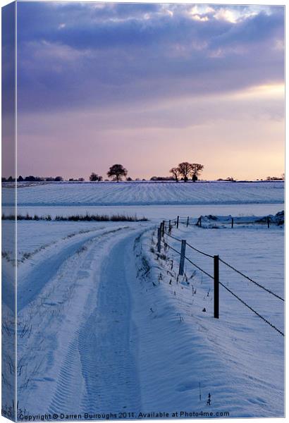 Norfolk Snow Scene Canvas Print by Darren Burroughs