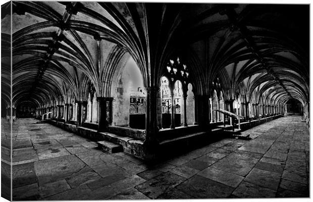 Norwich Cathedral Cloisters Canvas Print by Darren Burroughs